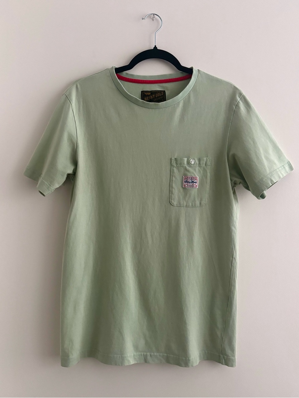 Benny Gold Men's Sage Green Logo Pocket T-Shirt Size M